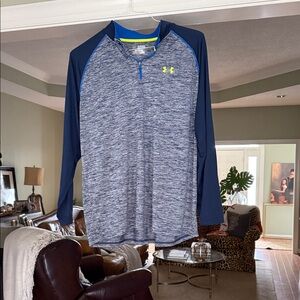 Under Armour Men's Navy and Heather Gray Long Sleeve Shirt